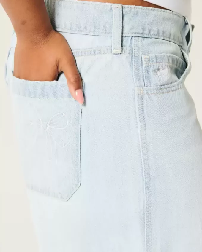 Baggy Jort, cu talie mică, cu fundă de spălat ușoară Baggy Jort, cu talie mică, cu fundă de spălat ușoară