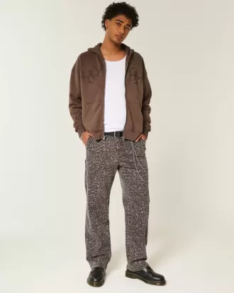 Blugi Baggy Painter Print Leopard