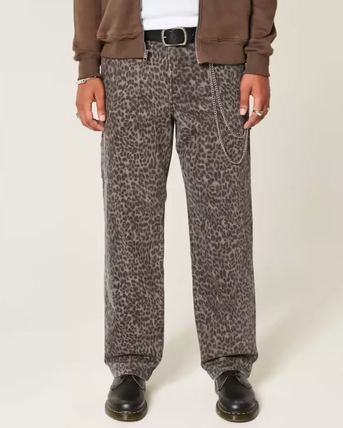 Blugi Baggy Painter Print Leopard Blugi Baggy Painter Print Leopard