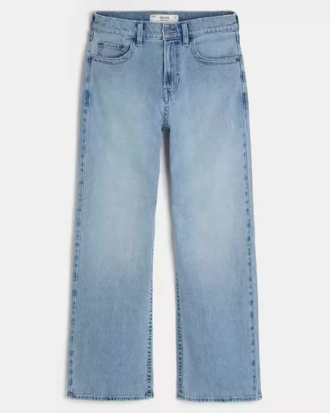 Blugi bootcut cu spălare ușoară Blugi bootcut cu spălare ușoară