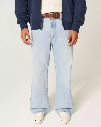 Blugi bootcut cu spălare ușoară