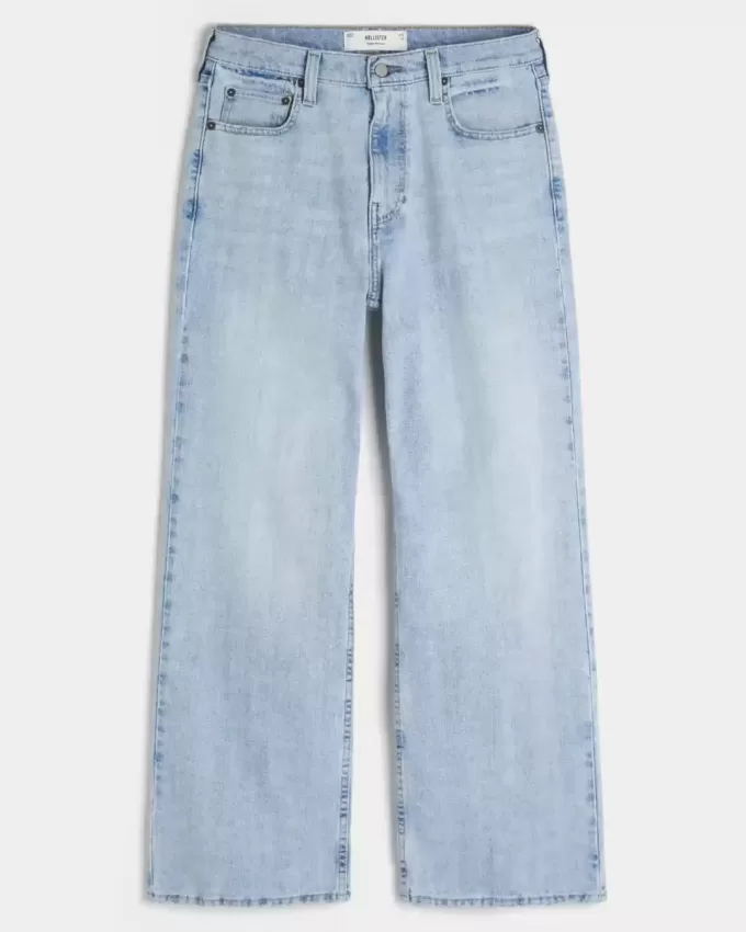 Blugi bootcut cu spălare ușoară Blugi bootcut cu spălare ușoară
