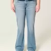 Blugi Bootcut cu talie joasă, cu spălare medie Blugi Bootcut cu talie joasă, cu spălare medie