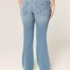 Blugi Bootcut cu talie joasă, cu spălare medie Blugi Bootcut cu talie joasă, cu spălare medie