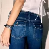 Blugi bootcut cu talie joasă, spălate întunecat Blugi bootcut cu talie joasă, spălate întunecat
