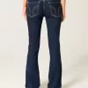 Blugi bootcut cu talie joasă, spălate întunecat Blugi bootcut cu talie joasă, spălate întunecat