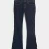 Blugi bootcut cu talie joasă, spălate întunecat Blugi bootcut cu talie joasă, spălate întunecat