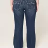 Blugi bootcut cu talie joasă, spălate întunecat Blugi bootcut cu talie joasă, spălate întunecat