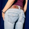 Blugi bootcut cu talie joasă, spălate ușor Blugi bootcut cu talie joasă, spălate ușor