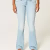 Blugi bootcut cu talie joasă, spălate ușor Blugi bootcut cu talie joasă, spălate ușor