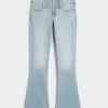 Blugi bootcut cu talie joasă, spălate ușor Blugi bootcut cu talie joasă, spălate ușor