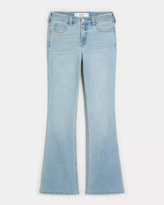 Blugi bootcut cu talie medie, cu spalare usoara Blugi bootcut cu talie medie, cu spalare usoara