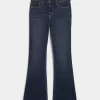 Blugi bootcut cu talie medie, spalat la culoare inchisa Blugi bootcut cu talie medie, spalat la culoare inchisa