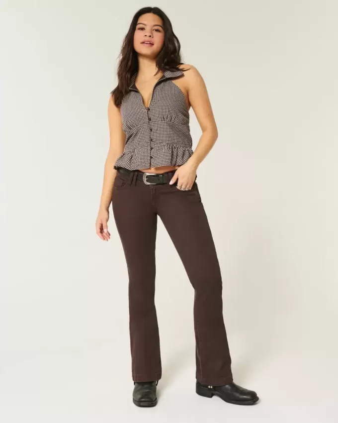 Blugi bootcut cu talie ultra joasă Blugi bootcut cu talie ultra joasă