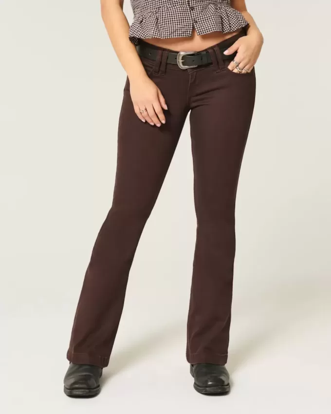 Blugi bootcut cu talie ultra joasă Blugi bootcut cu talie ultra joasă
