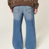 Blugi bootcut largi cu spalare medie Blugi bootcut largi cu spalare medie