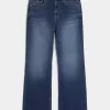 Blugi bootcut largi la culoare închisă Blugi bootcut largi la culoare închisă