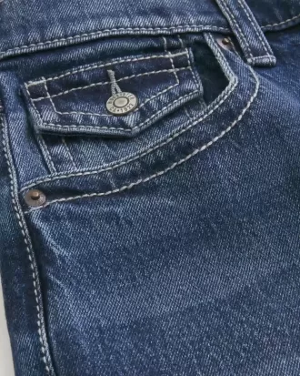 Blugi bootcut largi la culoare închisă
