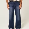 Blugi bootcut largi la culoare închisă Blugi bootcut largi la culoare închisă