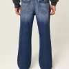 Blugi bootcut largi la culoare închisă Blugi bootcut largi la culoare închisă