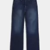 Blugi bootcut largi la culoare închisă Blugi bootcut largi la culoare închisă