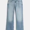 Blugi bootcut relaxați cu spălare medie Blugi bootcut relaxați cu spălare medie