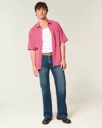 Blugi bootcut relaxați cu spălare închisă