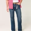 Blugi bootcut relaxați cu spălare închisă Blugi bootcut relaxați cu spălare închisă