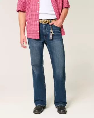Blugi bootcut relaxați cu spălare închisă