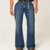 Blugi bootcut relaxați cu spălare închisă Blugi bootcut relaxați cu spălare închisă
