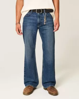Blugi bootcut relaxați cu spălare închisă
