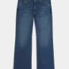 Blugi bootcut relaxați cu spălare închisă Blugi bootcut relaxați cu spălare închisă