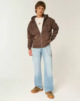 Blugi bootcut relaxați cu spălare ușoară Blugi bootcut relaxați cu spălare ușoară