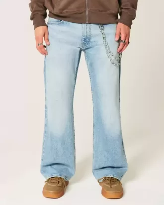 Blugi bootcut relaxați cu spălare ușoară Blugi bootcut relaxați cu spălare ușoară