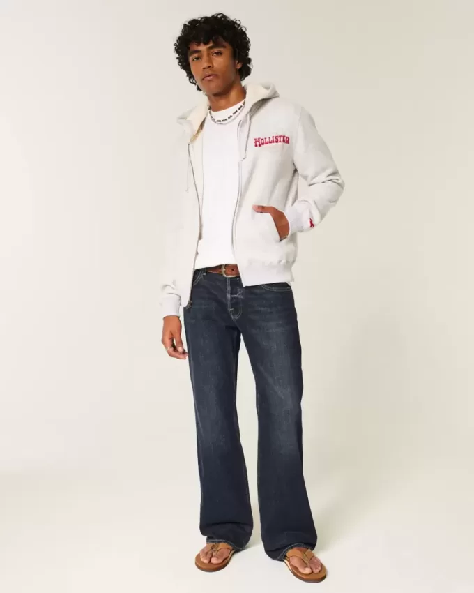 Blugi bootcut relaxați Hermosa Dark Wash Blugi bootcut relaxați Hermosa Dark Wash