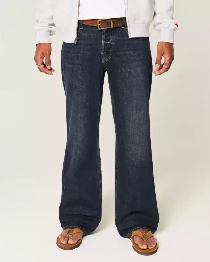 Blugi bootcut relaxați Hermosa Dark Wash Blugi bootcut relaxați Hermosa Dark Wash