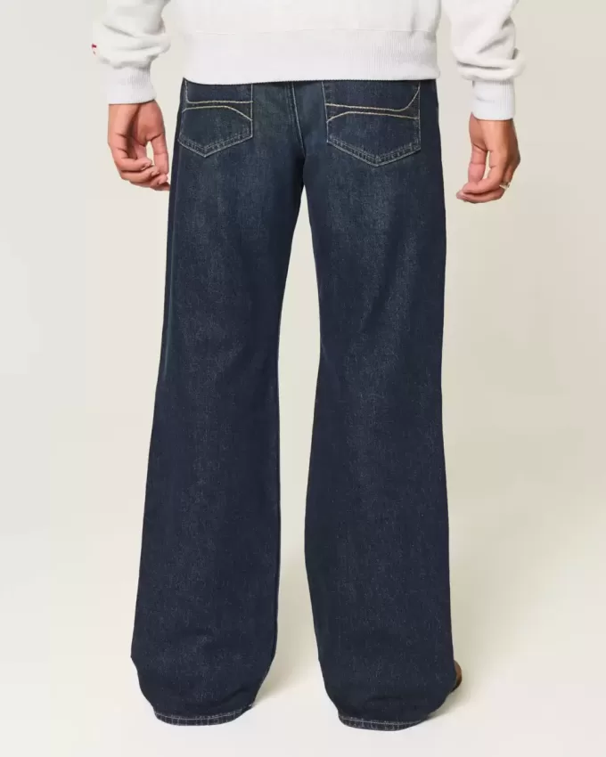 Blugi bootcut relaxați Hermosa Dark Wash Blugi bootcut relaxați Hermosa Dark Wash
