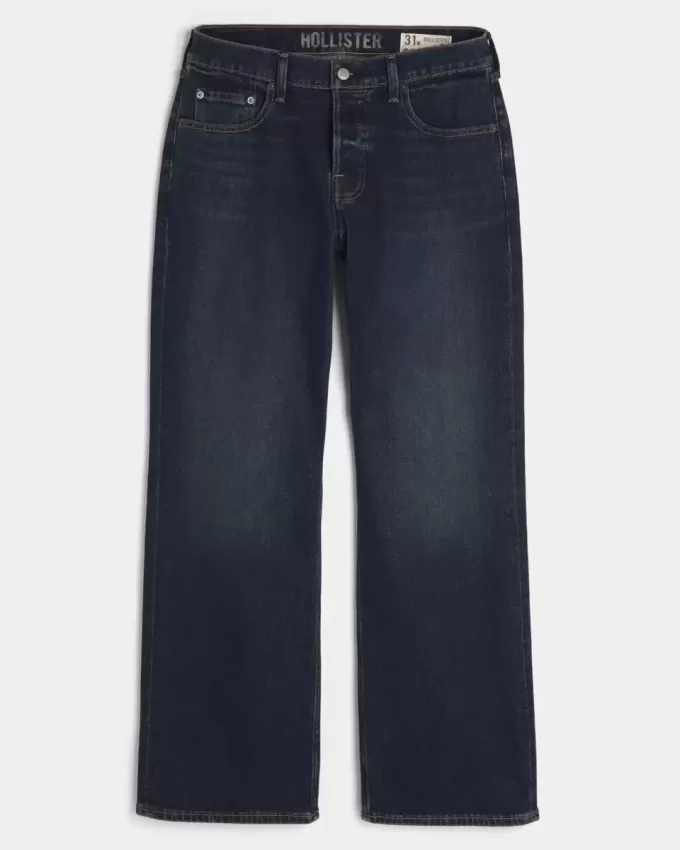 Blugi bootcut relaxați Hermosa Dark Wash Blugi bootcut relaxați Hermosa Dark Wash