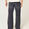 Blugi cu bootcut negri și relaxați spălați Blugi cu bootcut negri și relaxați spălați