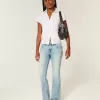 Blugi cu talie joasă, cu spălare medie, brodați Butterfly Bootcut Blugi cu talie joasă, cu spălare medie, brodați Butterfly Bootcut