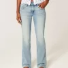 Blugi cu talie joasă, cu spălare medie, brodați Butterfly Bootcut Blugi cu talie joasă, cu spălare medie, brodați Butterfly Bootcut