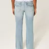 Blugi cu talie joasă, cu spălare medie, brodați Butterfly Bootcut Blugi cu talie joasă, cu spălare medie, brodați Butterfly Bootcut