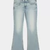 Blugi cu talie joasă, cu spălare medie, brodați Butterfly Bootcut Blugi cu talie joasă, cu spălare medie, brodați Butterfly Bootcut