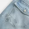 Blugi cu talie joasă, cu spălare medie, brodați Butterfly Bootcut Blugi cu talie joasă, cu spălare medie, brodați Butterfly Bootcut