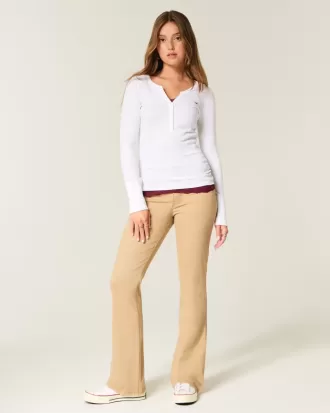Blugi cu talie medie kaki Bootcut