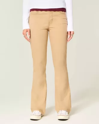 Blugi cu talie medie kaki Bootcut
