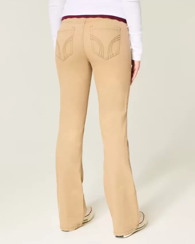 Blugi cu talie medie kaki Bootcut Blugi cu talie medie kaki Bootcut