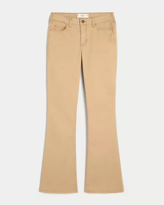 Blugi cu talie medie kaki Bootcut Blugi cu talie medie kaki Bootcut