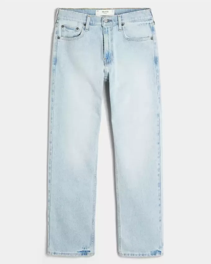 Blugi drepti cu spalare usoara Blugi drepti cu spalare usoara