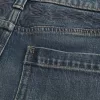 Blugi largi brodați de culoare închisă Blugi largi brodați de culoare închisă
